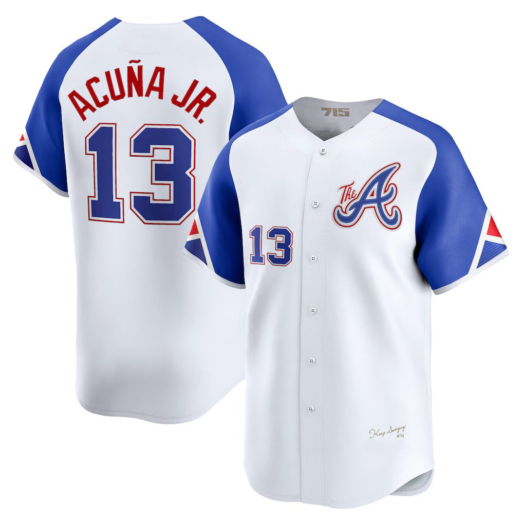 Atlanta Braves #13 Ronald Acuna Jr White MIKSHPS City Connect Limited Player Jersey