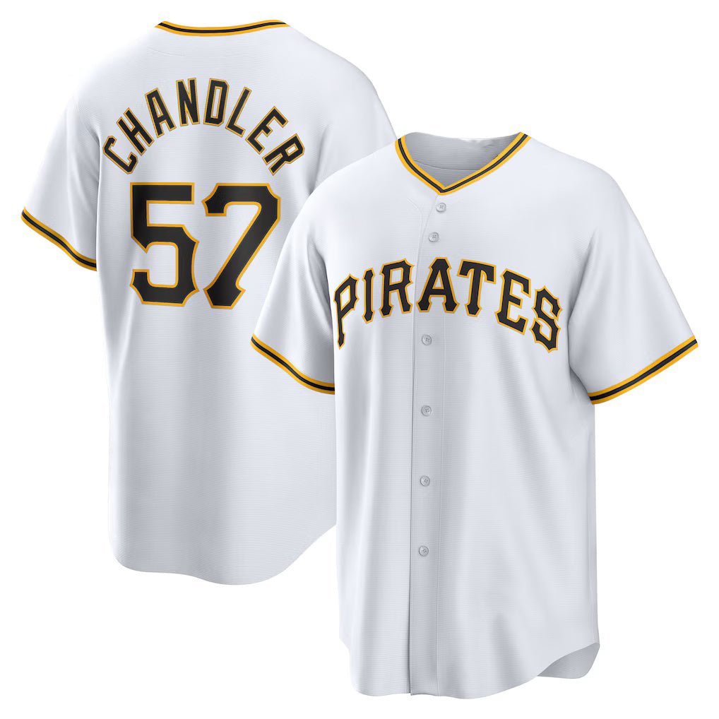 Pittsburgh Pirates #57 Bubba Chandler White MIKSHPS Home Replica Jersey