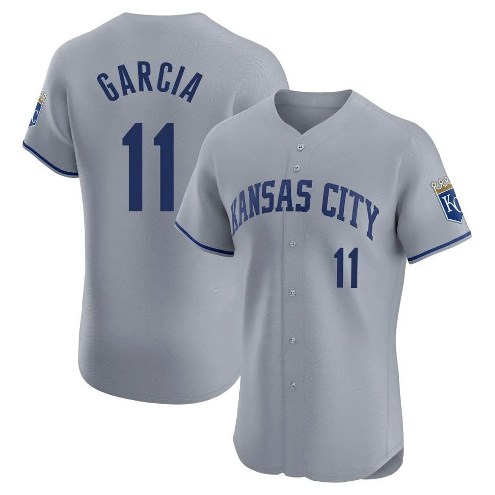 Kansas City Royals #11 Maikel Garcia Player Gray MIKSHPS Limited Elite Home Stitched Jerseys
