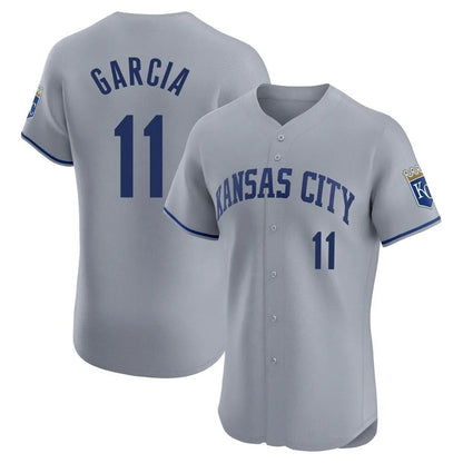 Kansas City Royals #11 Maikel Garcia Player Gray MIKSHPS Limited Elite Home Stitched Jerseys