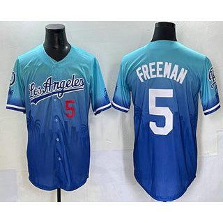 Los Angeles Dodgers #5 Freddie Freeman Blue MIKSHPS 2025 City Connect Limited Stitched Jersey