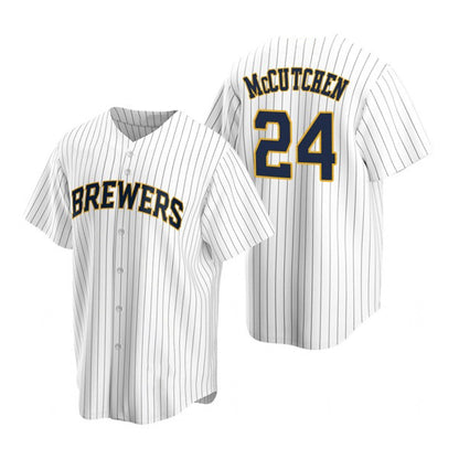 Milwaukee Brewers #24 Andrew McCutchen White MIKSHPS Cool Base Stitched Jersey