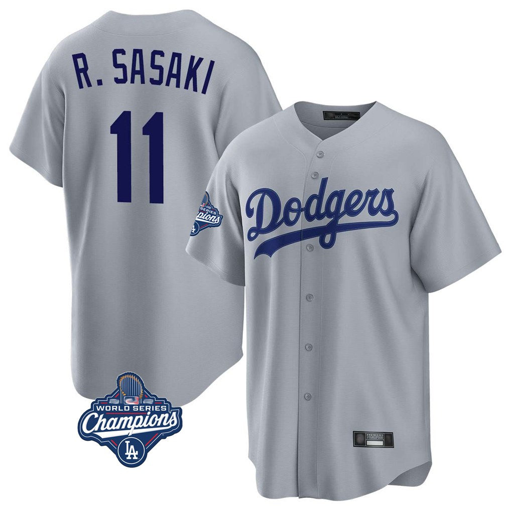 Los Angeles Dodgers #11 Roki Sasaki Player Gray MIKSHPS World Series Meet Game Stitched Jerseys