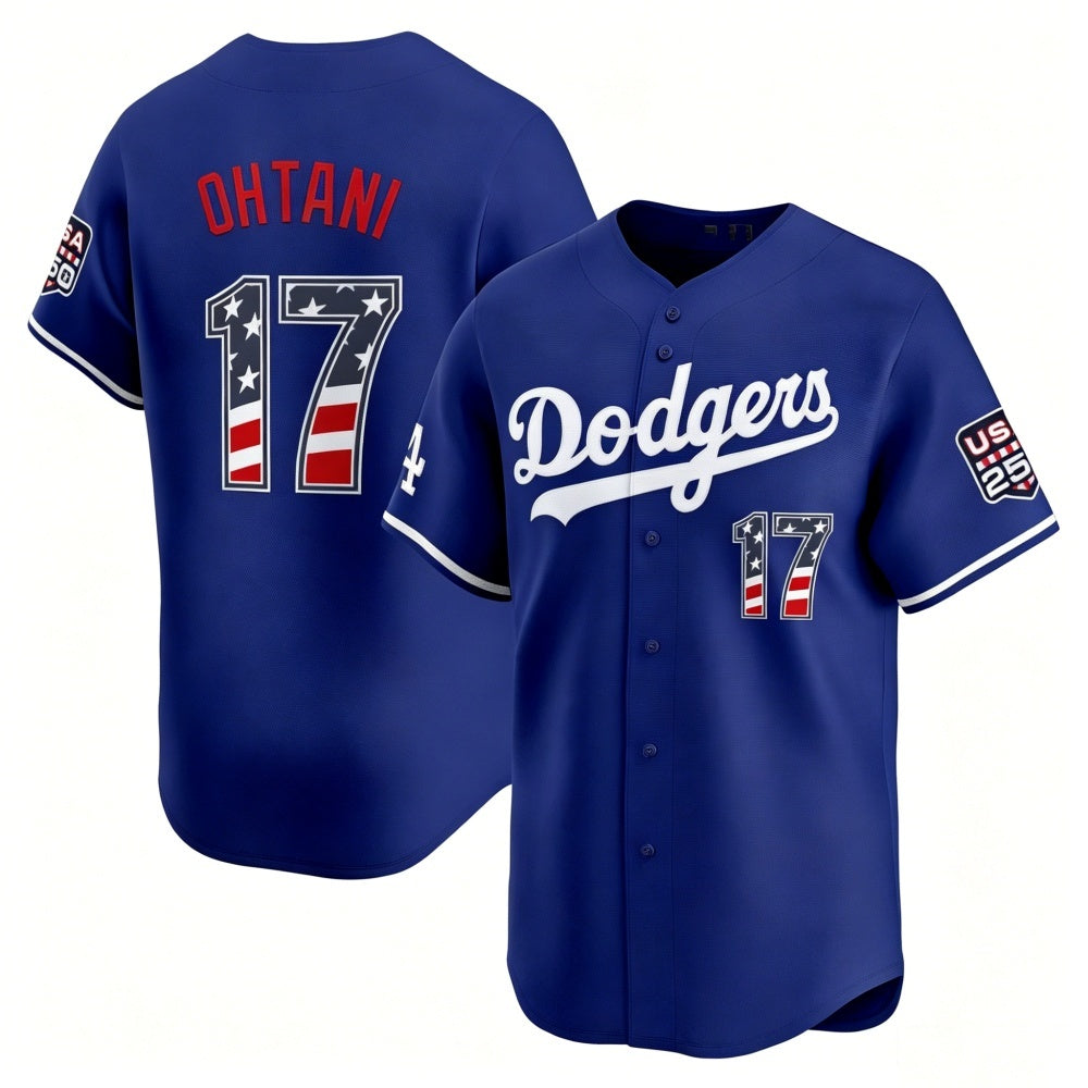 Los Angeles Dodgers #17 Shohei Ohtani Royal MIKSHPS USA 250 Fourth of July Limited Stitched Jersey