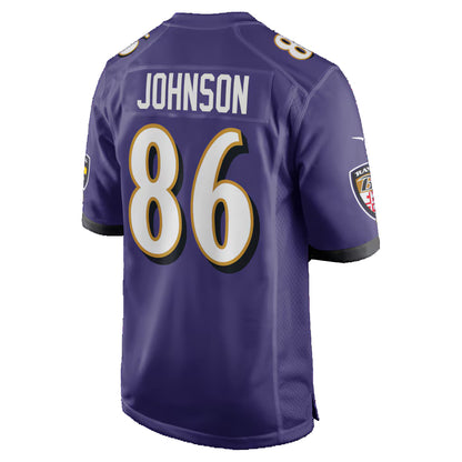 B.Ravens #86 Cornelius Johnson Purple MIKSHPS Team Game Jersey