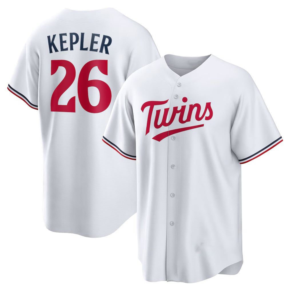 Minnesota Twins #26 Max Kepler White MIKSHPS Home Replica Player Logo Jersey