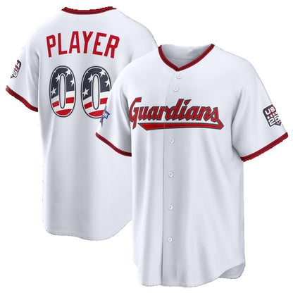 Custom Cleveland Guardians 2026 All-Star Edition Stars & Stripes White MIKSHPS Stadium Pick-A-Player Jersey