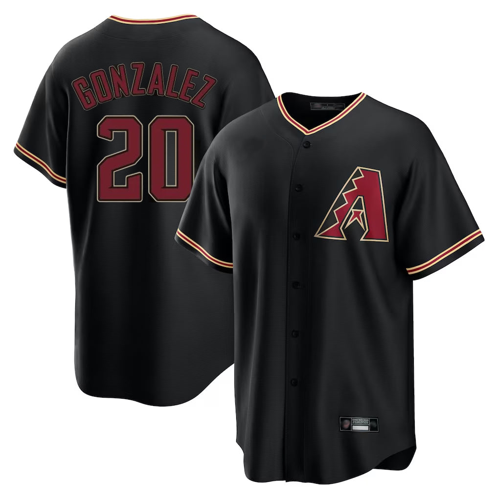 Arizona Diamondbacks #20 Luis Gonzalez Player Black MIKSHPS Limited Home Stitched Jerseys