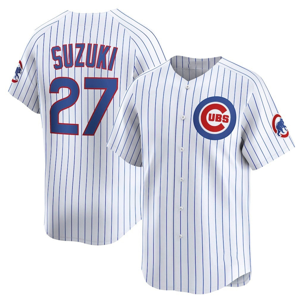 Chicago Cubs #27 Seiya Suzuki White MIKSHPS Home Limited Player Jersey