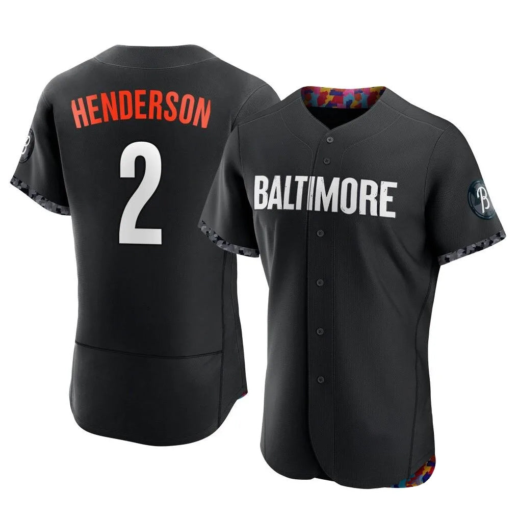 Baltimore Orioles #2 Gunnar Henderson Player Black MIKSHPS City Connect Limited Elite Home Game Stitched Jerseys