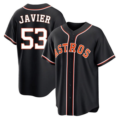 Houston Astros #53 Cristian Javier Player Black MIKSHPS Fashion Out Home Game Stitched Jerseys
