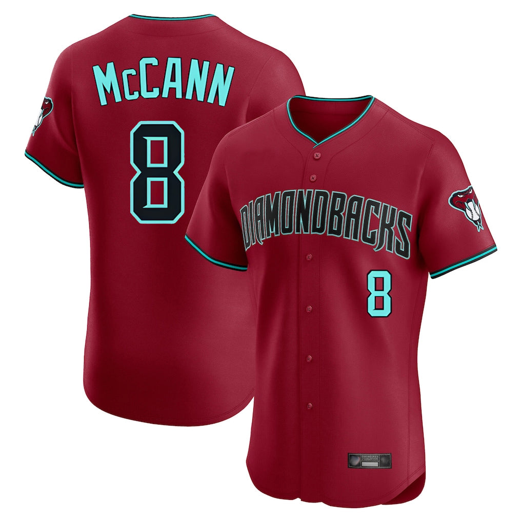 Arizona Diamondbacks #8 James McCann Player Red MIKSHPS Limited Elite Home Game Stitched Jerseys