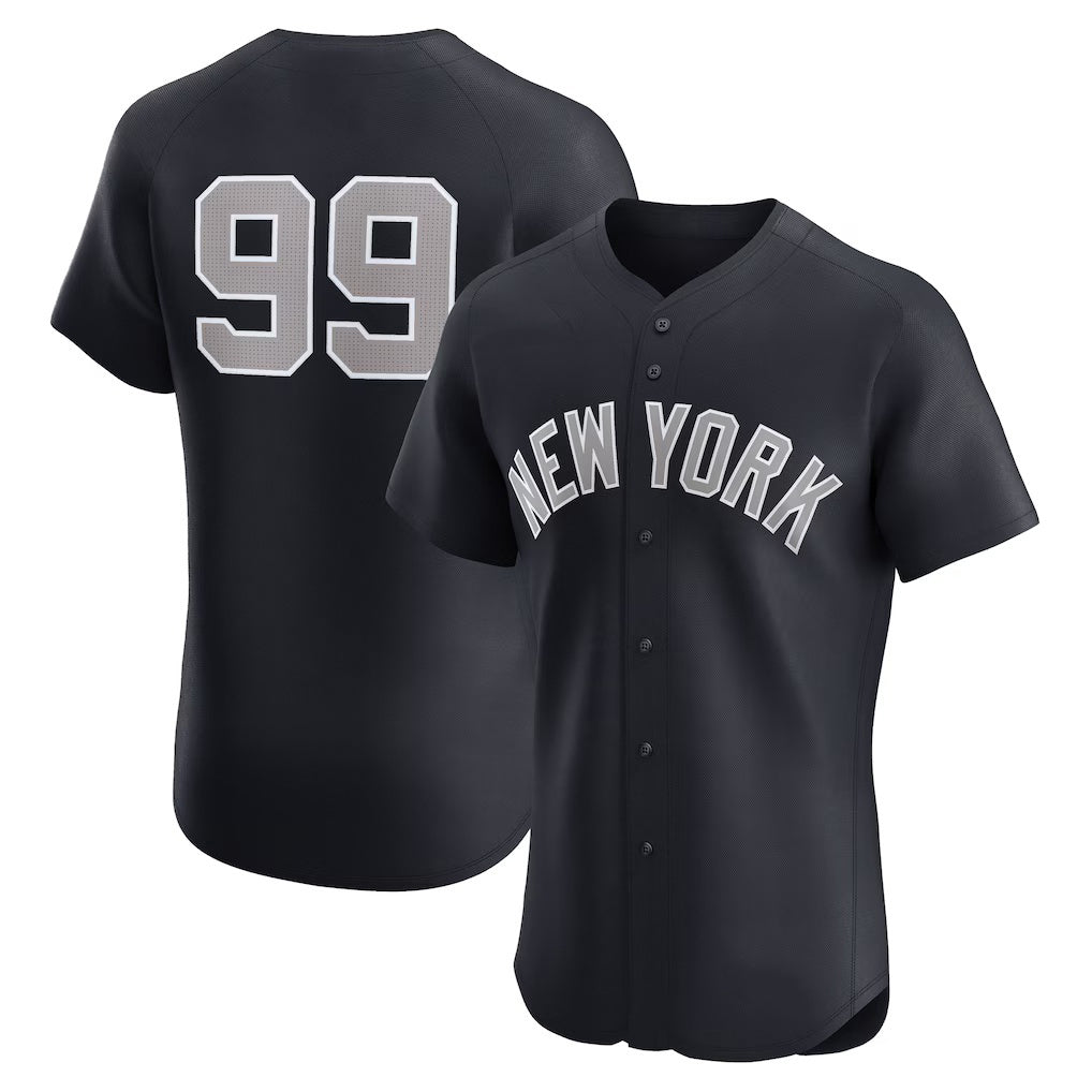 New York Yankees #99 Aaron Judge Navy MIKSHPS Alternate 1 Elite Player Jersey