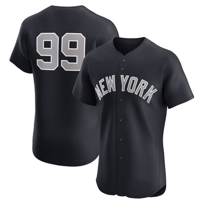 New York Yankees #99 Aaron Judge Navy MIKSHPS Alternate 1 Elite Player Jersey