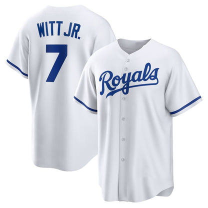 Kansas City Royals #7 Bobby Witt Jr. White MIKSHPS Home Replica Player Jersey