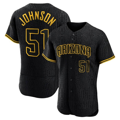 Arizona Diamondbacks #51 Randy Johnson Player Black MIKSHPS Snake Skin City Limited Elite Home Game Stitched Jerseys