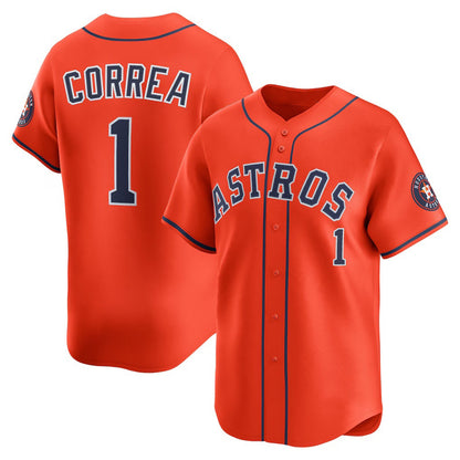 Houston Astros #1 Carlos Correa Orange MIKSHPS Alternate Limited Player Jersey