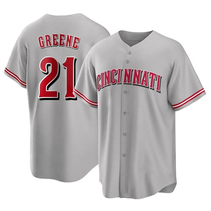 Cincinnati Reds #21 Hunter Greene Player Gray MIKSHPS Home Game Stitched Jerseys