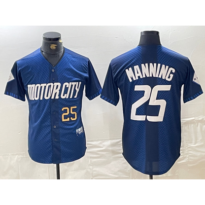 Detroit Tigers #25 Matt Manning 2024 Number Navy MIKSHPS City Connect Cool Base Limited Stitched Jersey