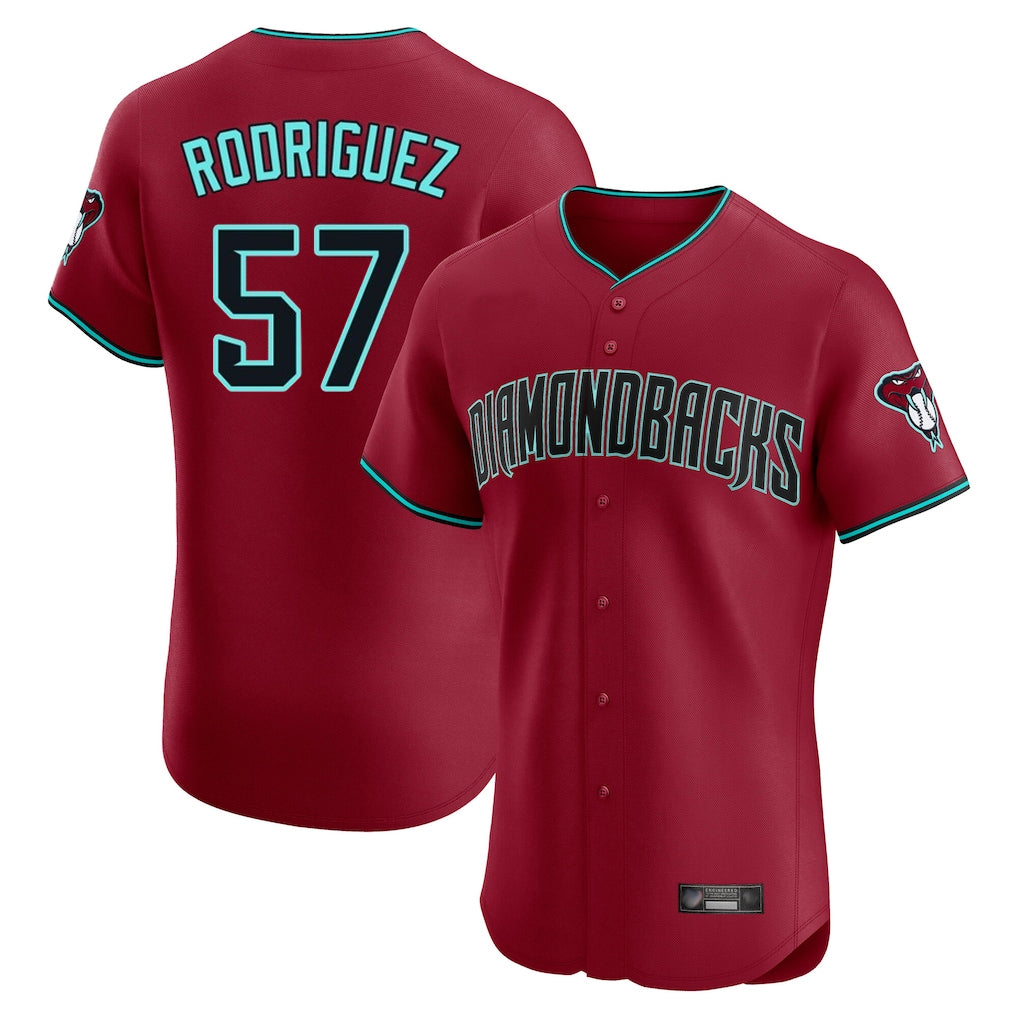 Arizona Diamondbacks #57 Eduardo Rodriguez Player Red MIKSHPS Limited Elite Home Game Stitched Jerseys