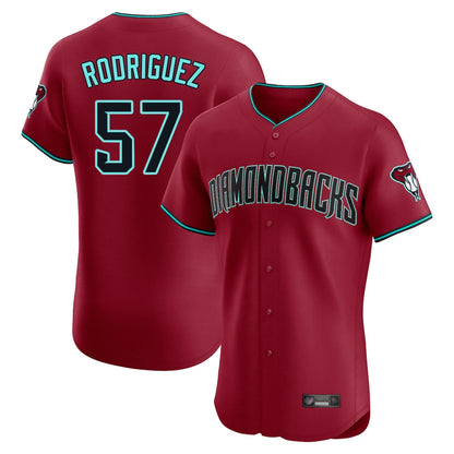 Arizona Diamondbacks #57 Eduardo Rodriguez Player Red MIKSHPS Limited Elite Home Game Stitched Jerseys