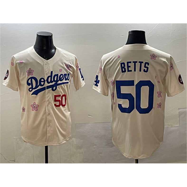 Los Angeles Dodgers #50 Mookie Betts Cream MIKSHPS 2025 Tokyo Series Limited Stitched Jersey