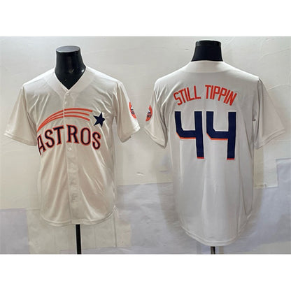 Houston Astros #44 Still Tippin Cream MIKSHPS Throwback Cooperstown Collection Limited Stitched Jersey