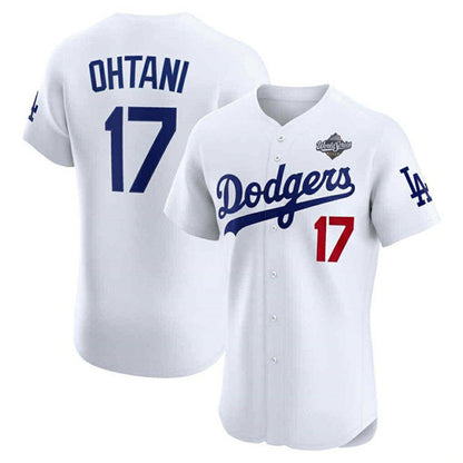 Los Angeles Dodgers #17 Shohei Ohtani White MIKSHPS 2025 World Series Cool Base Sttiched Jersey