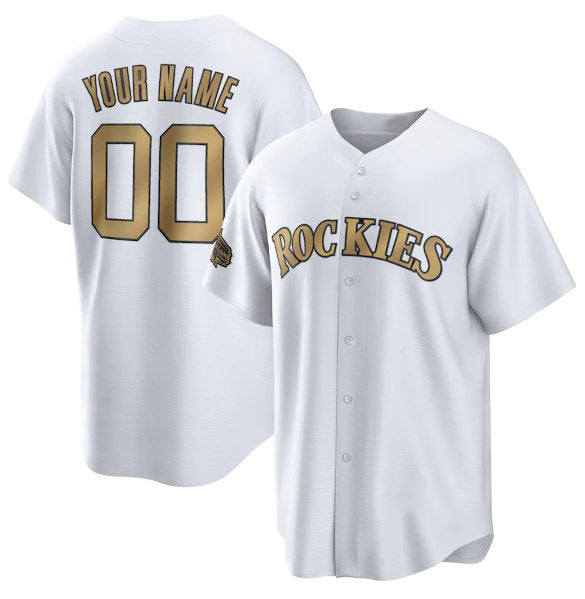 Custom Colorado Rockies Active Player White MIKSHPS 2022 All-Star Cool Base Stitched Jersey