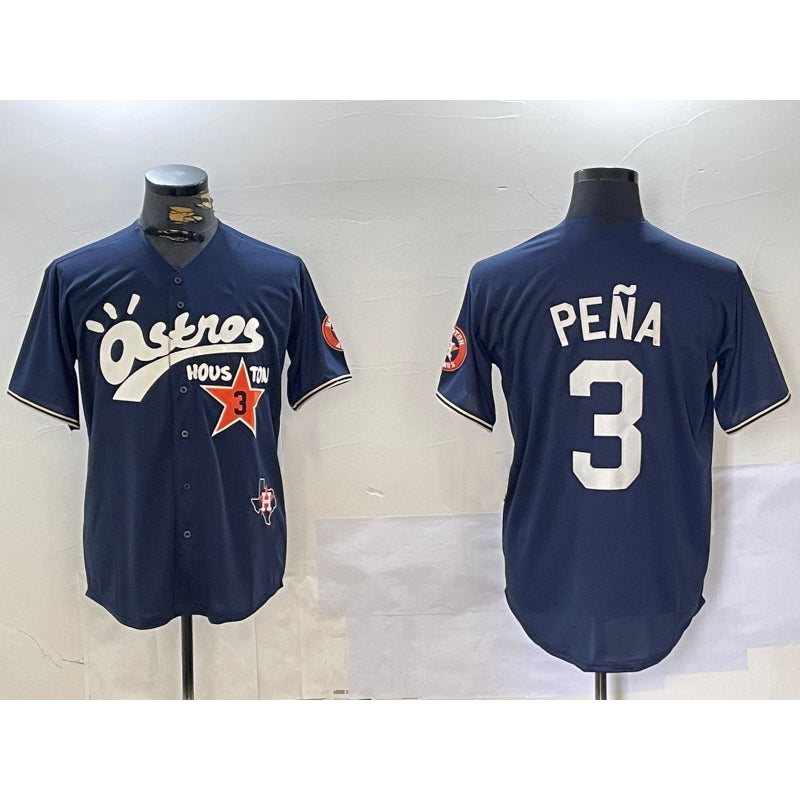 Houston Astros #3 Jeremy Pena Black MIKSHPS Cactus Jack Vapor Premier Stitched Jersey