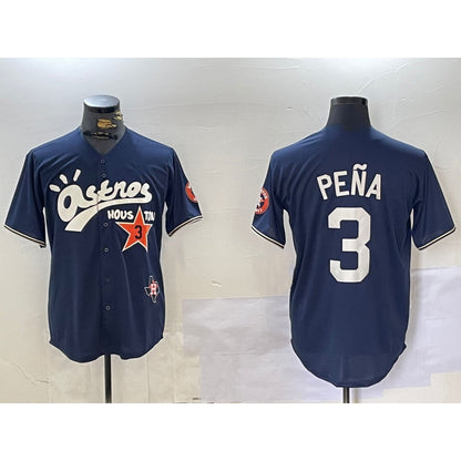 Houston Astros #3 Jeremy Pena Black MIKSHPS Cactus Jack Vapor Premier Stitched Jersey