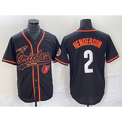 Baltimore Orioles #2 Gunnar Henderson Black MIKSHPS With Patch Cool Base Stitched Jersey