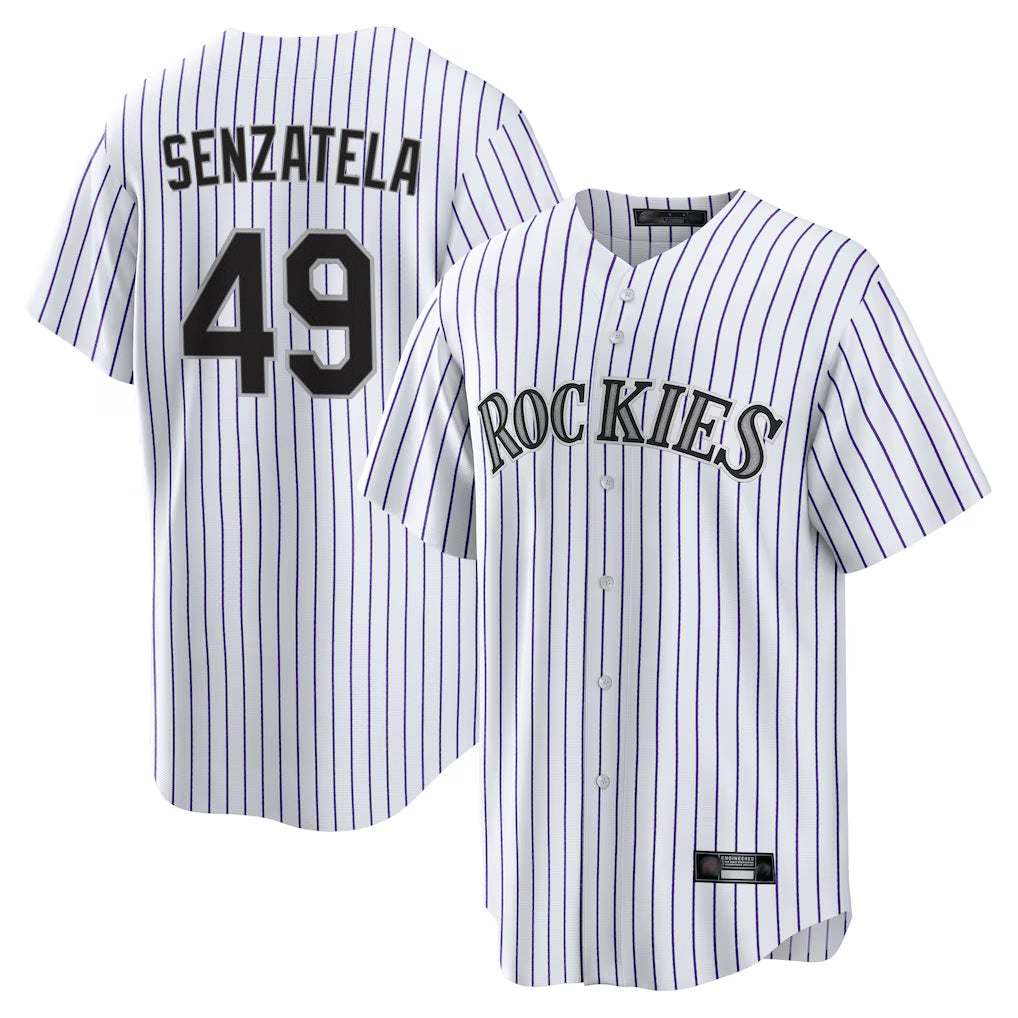 Colorado Rockies #49 Antonio Senzatela Player White MIKSHPS Game Home Stitched Jerseys