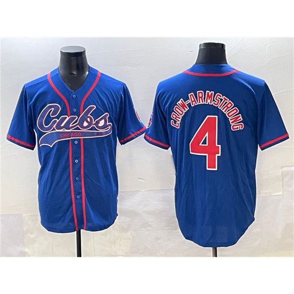 Chicago Cubs #4 Pete Crow-Armstrong Royal MIKSHPS Cool Base Stitched Jersey