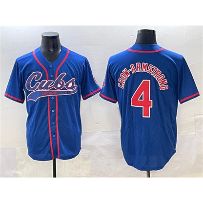 Chicago Cubs #4 Pete Crow-Armstrong Royal MIKSHPS Cool Base Stitched Jersey
