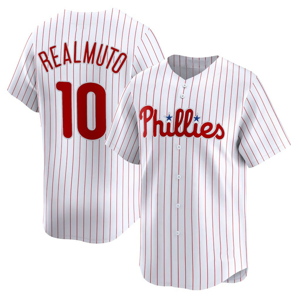 Philadelphia Phillies #10 J.T. Realmuto White MIKSHPS Home Limited Player Jersey
