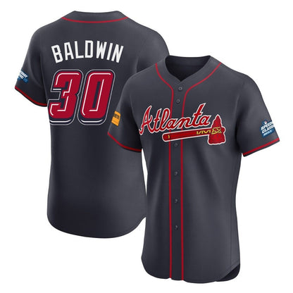 Atlanta Braves #30 Drake Baldwin Player Navy MIKSHPS 2025 Speedway Classic Limited Elite Home Game Stitched Jerseys