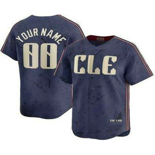 Custom Cleveland Guardians Navy MIKSHPS City Connect Limited Jersey