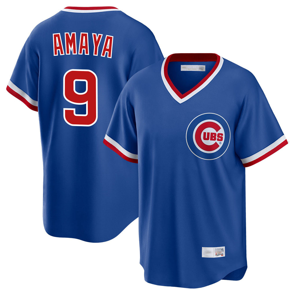 Chicago Cubs #9 Miguel Amaya Player Royal MIKSHPS T-shirt Cooperstown Collection Limited Stitched Jerseys