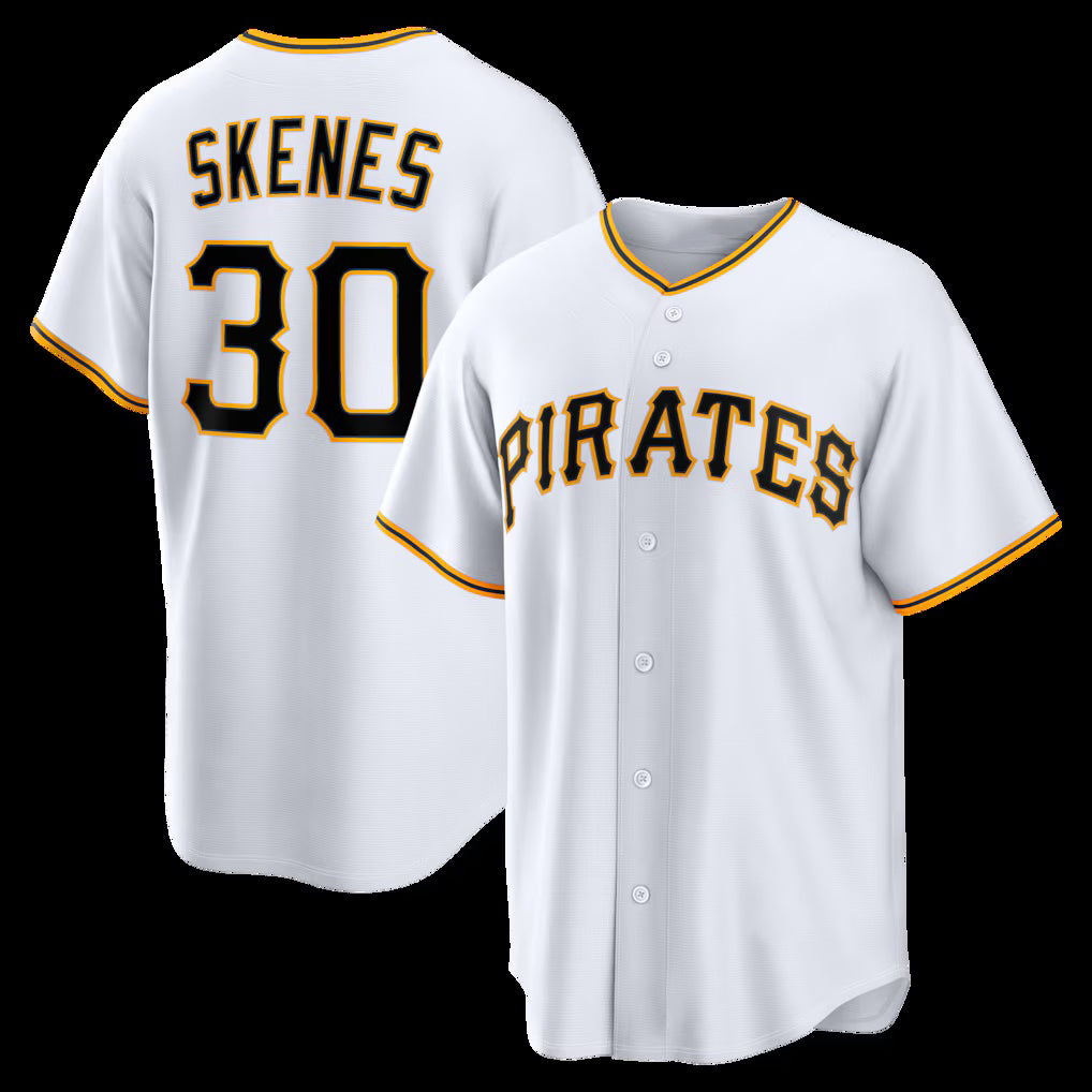 Pittsburgh Pirates #30 Paul Skenes White MIKSHPS Home Replica Jersey