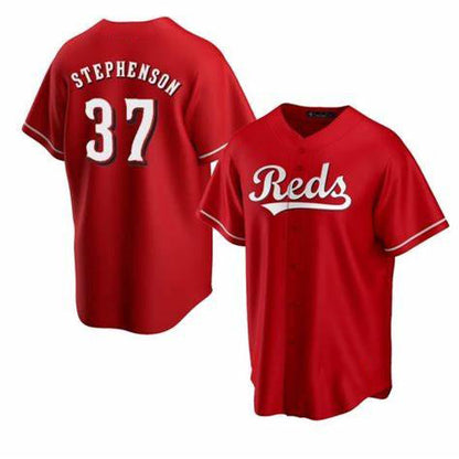 Cincinnati Reds #37 Tyler Stephenson Red MIKSHPS Cool Base Jersey