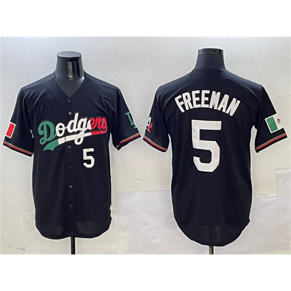 Los Angeles Dodgers #5 Freddie Freeman Black MIKSHPS Mexico Flag Limited Stitched Jersey