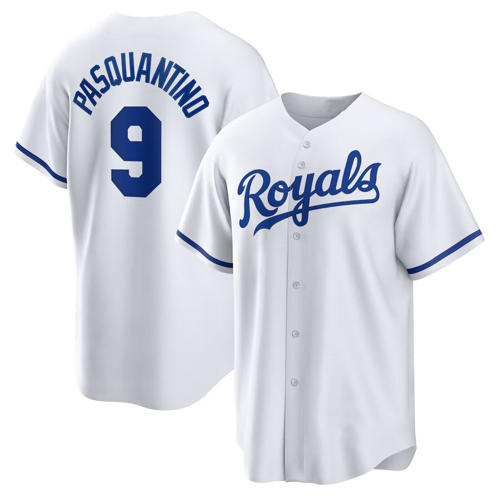 Kansas City Royals #9 Vinnie Pasquantino White MIKSHPS Home Replica Jersey
