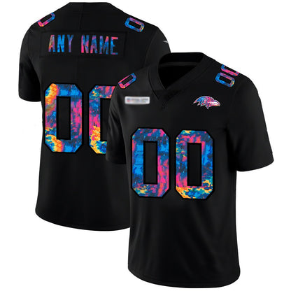 Custom B.Ravens Multi-Color Black MIKSHPS 2020 Crucial Catch Vapor Untouchable Limited Jersey