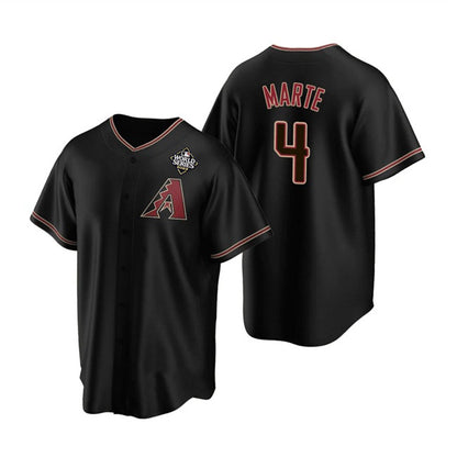 Arizona Diamondbacks #4 Ketel Marte Black MIKSHPS 2023 World Series Cool Base Stitched Jersey