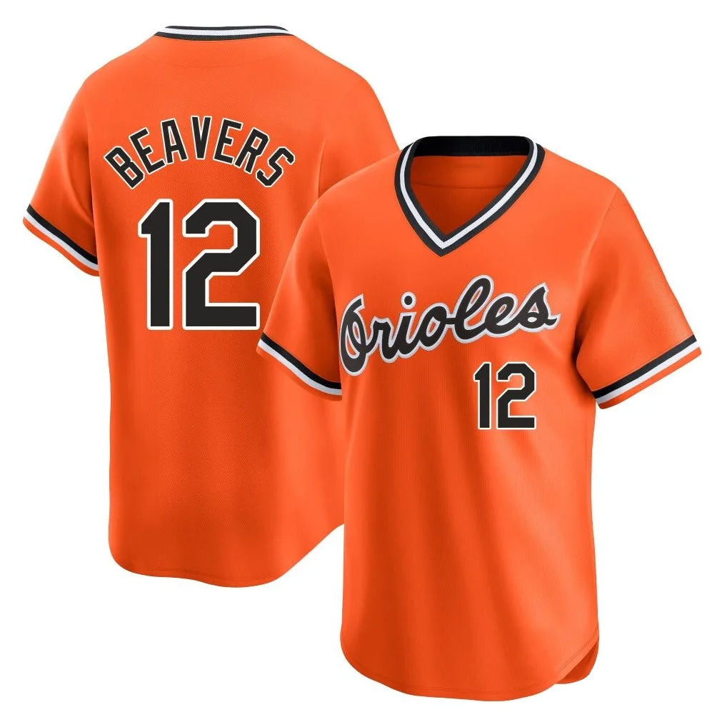 Baltimore Orioles #12 Dylan Beavers Player Orange MIKSHPS T-shirt Limited Home Game Stitched Jerseys