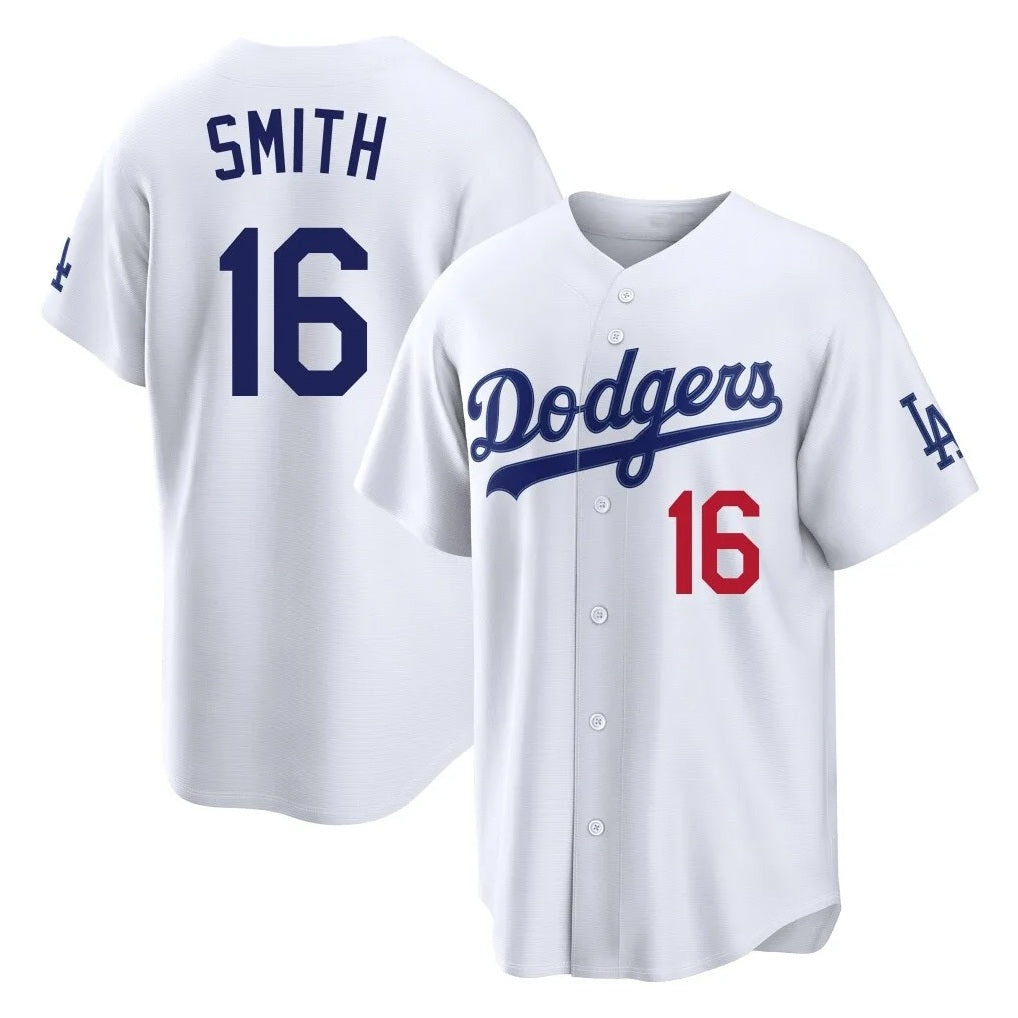 Los Angeles Dodgers #16 Will Smith Player White MIKSHPS Home Game Stitched Jerseys