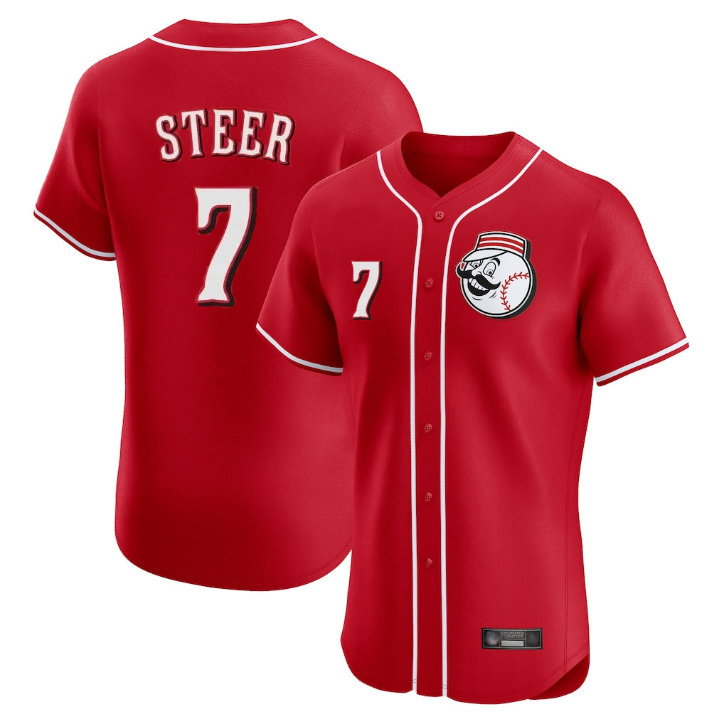 Cincinnati Reds #7 Spencer Steer Player Red MIKSHPS Limited Elite Home Game Stitched Jerseys