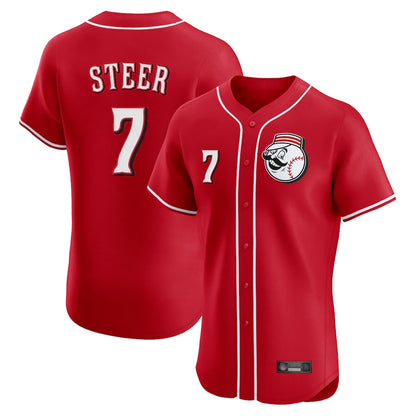 Cincinnati Reds #7 Spencer Steer Player Red MIKSHPS Limited Elite Home Game Stitched Jerseys