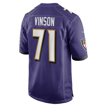 B.Ravens #71 Carson Vinson Purple MIKSHPS Team Game Jersey